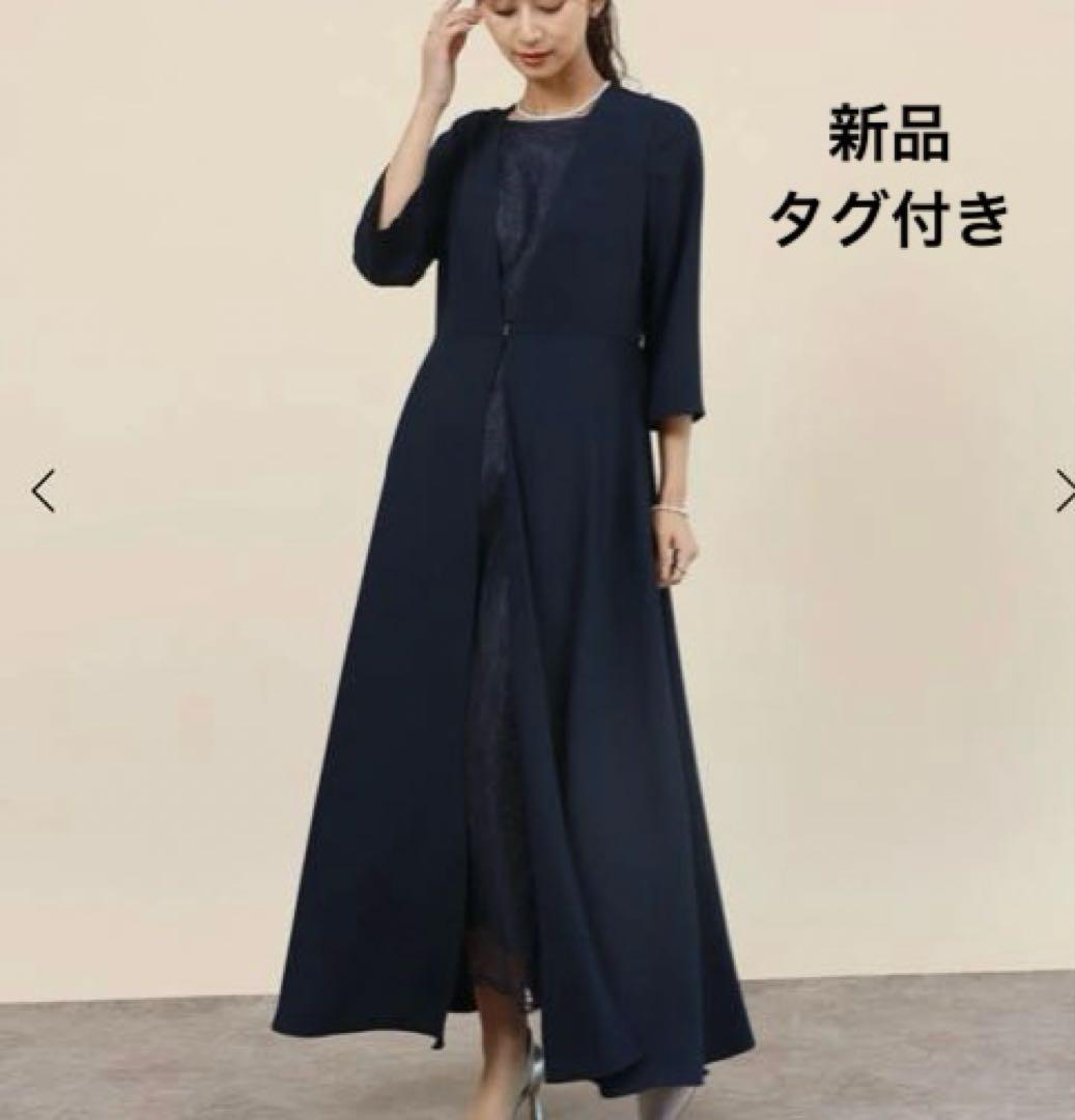 新品　fennel 定価3万8000円　レイヤードライクフロントレースワンピース