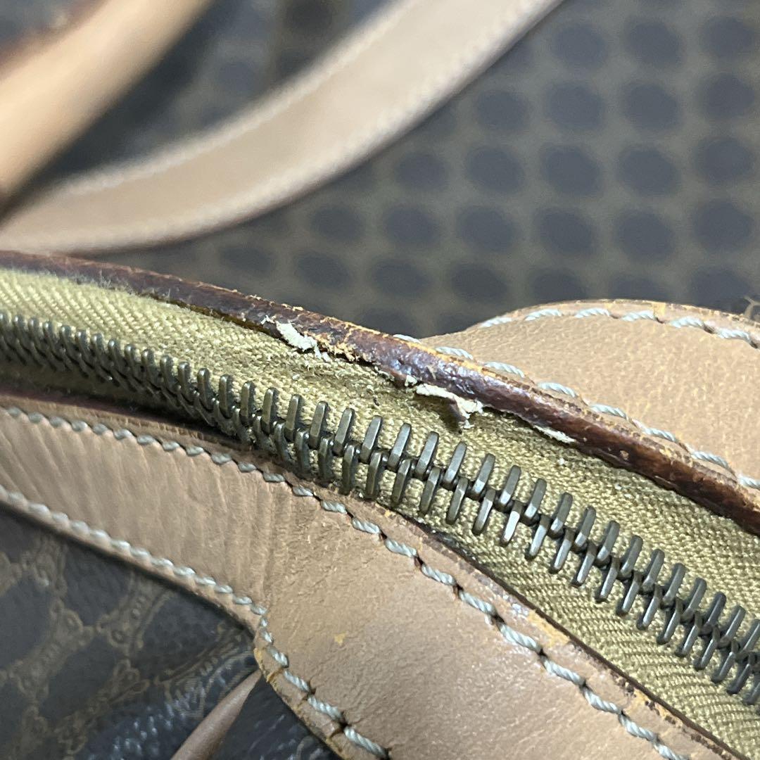 y2k 00s オールド　セリーヌ　ボストンバッグ　マカダム柄　ブラウン　PVC