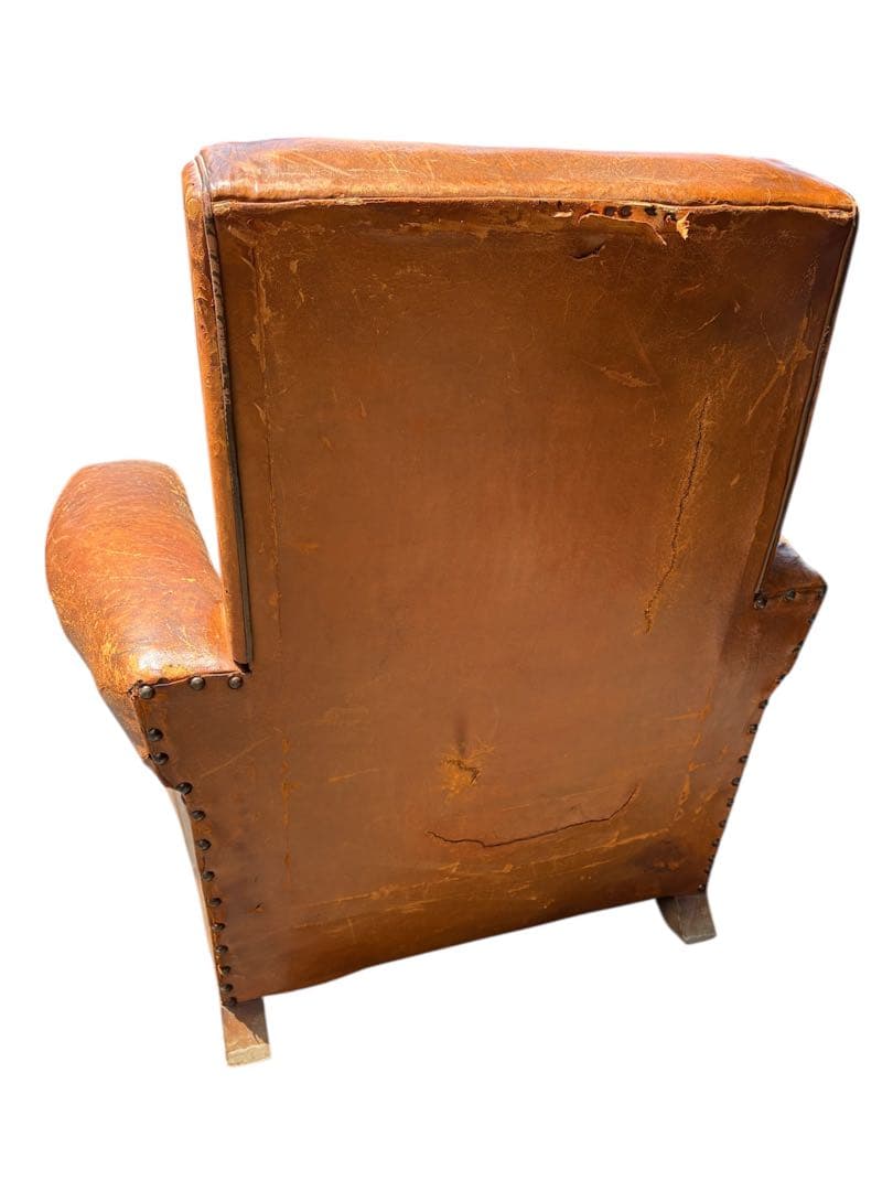レザー クラブチェア フランス アンティーク 本革 1人掛け ソファ