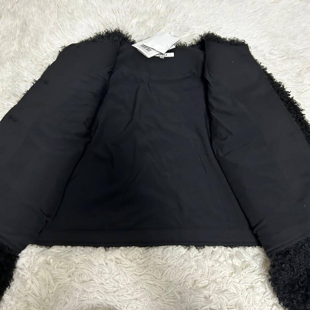 未使用タグ付き　CADUNE ボアジャン　ブラック　36 禁ボタン　ノーカラー