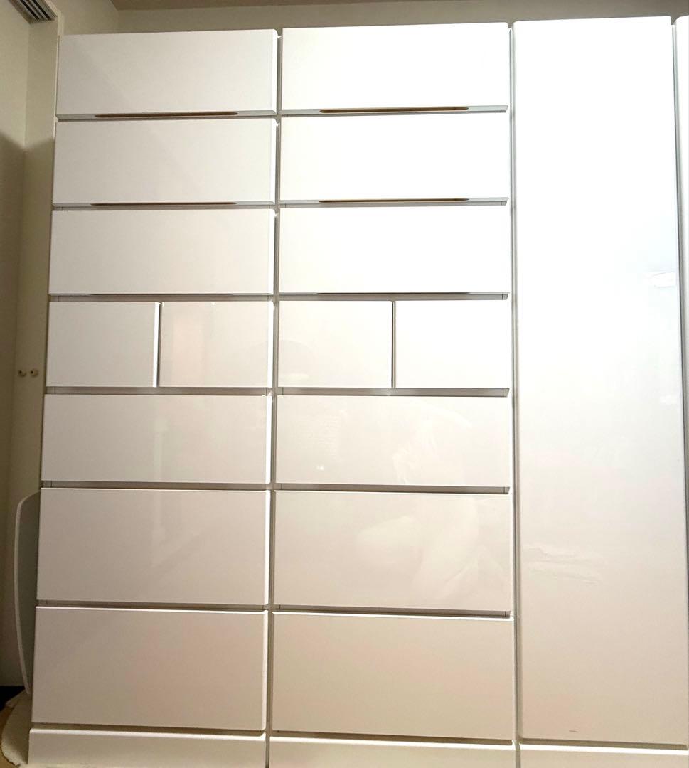 【ディノス】壁面ワードローブシリーズ　タワーチェスト　幅154.5cm ホワイト