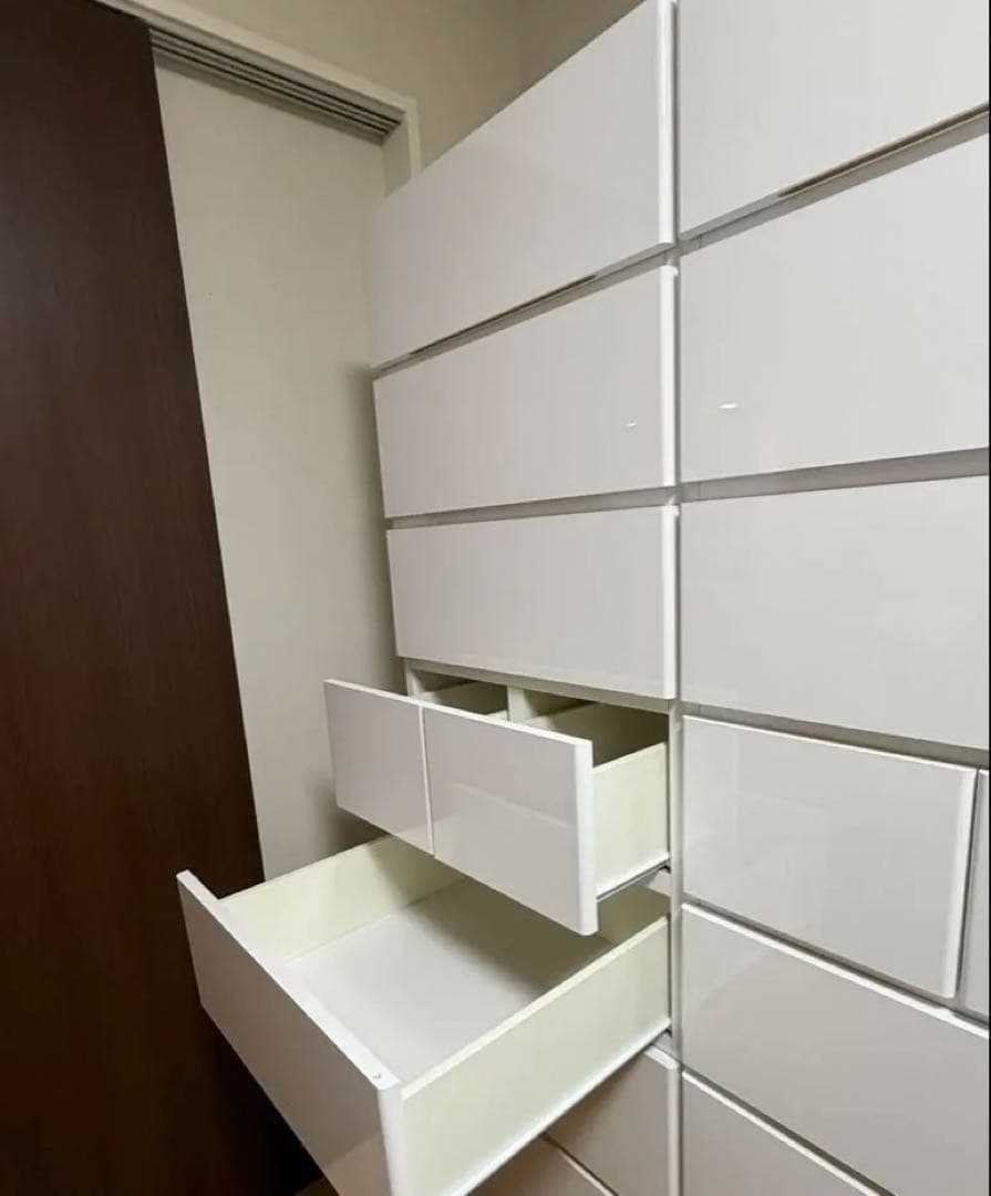 【ディノス】壁面ワードローブシリーズ　タワーチェスト　幅154.5cm ホワイト