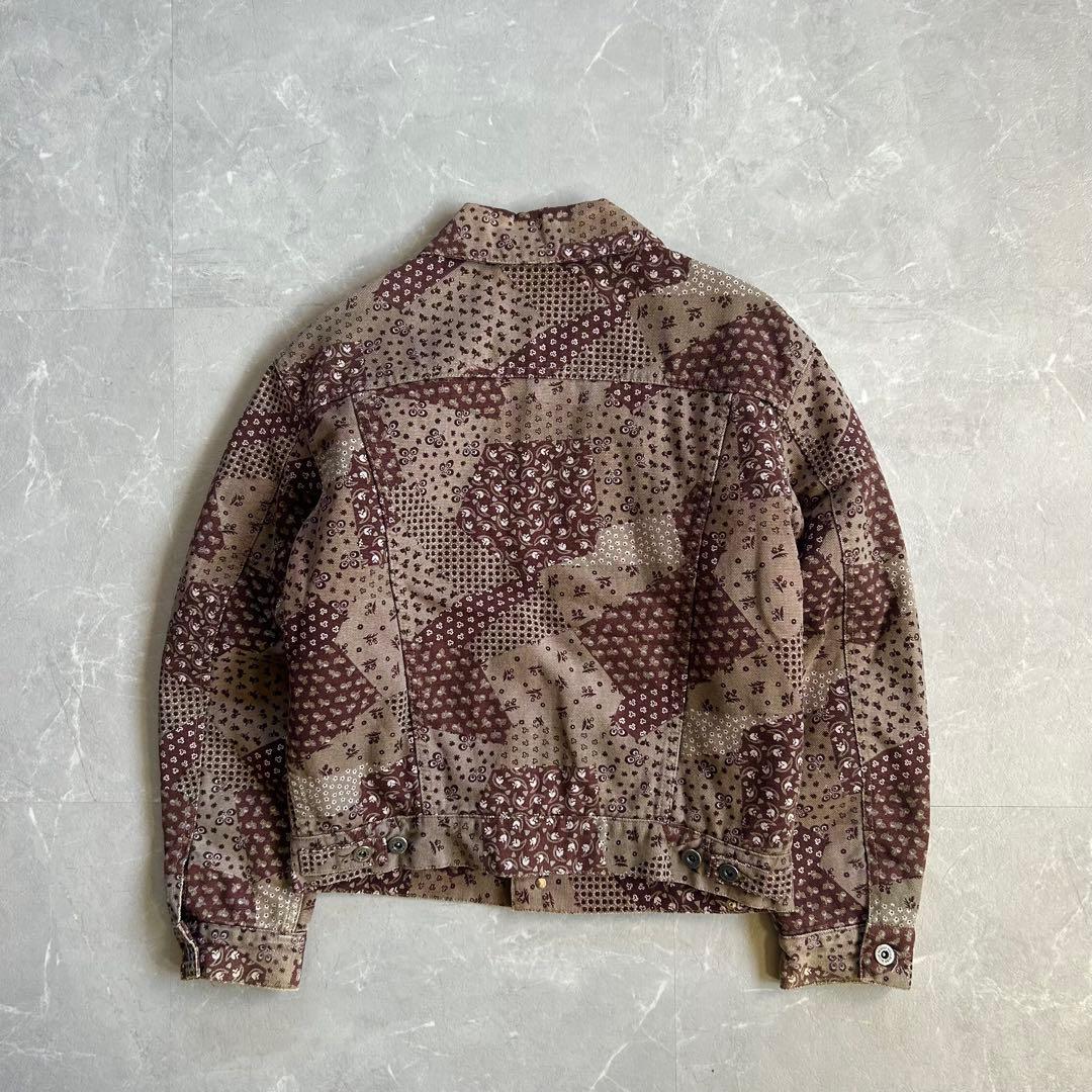 00s OLD ペイズリー ダック地 トラッカージャケット イタリア製古着 短丈
