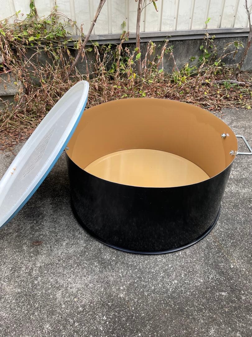 nicepar-nishi ドラム缶 3分の1カット 蓋と持ち手付き