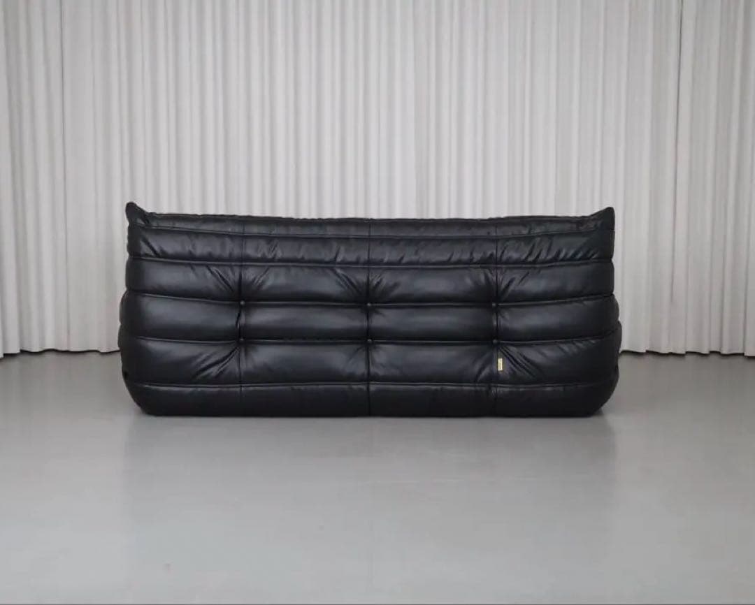 【希少】リーンロゼ トーゴ ligne roset 3P ソファ 黒 レザー 革