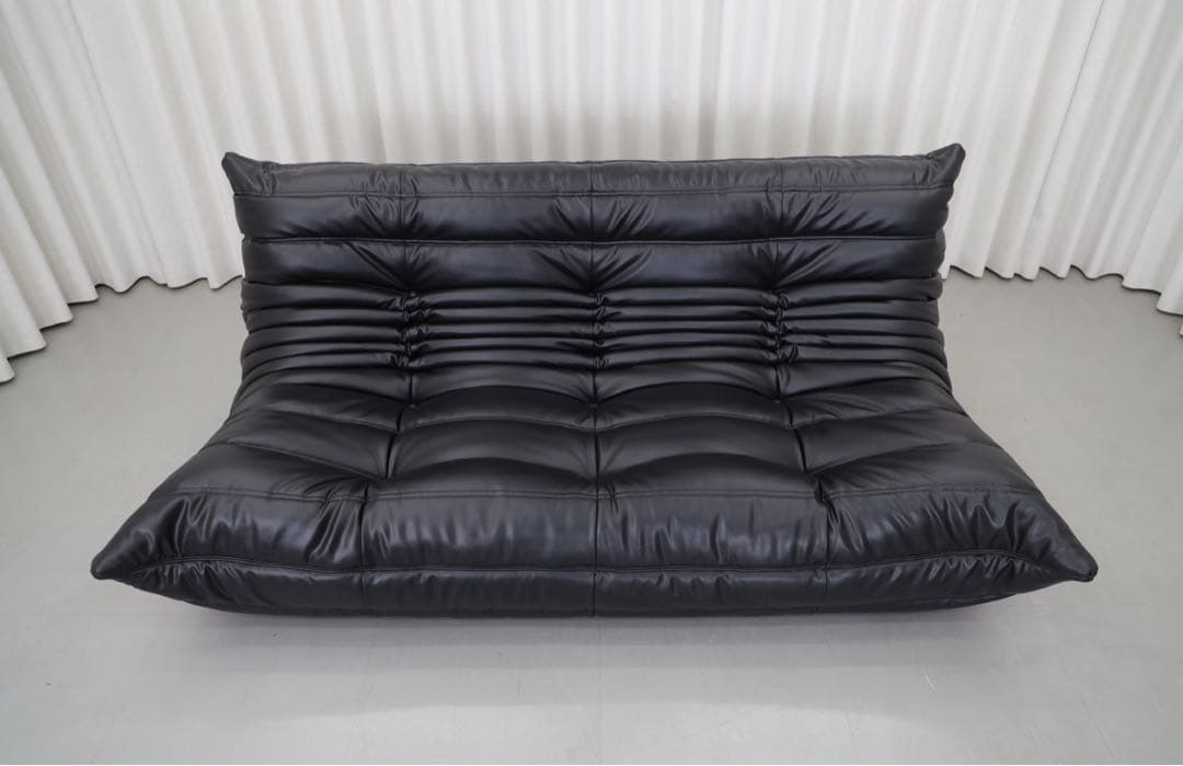 【希少】リーンロゼ トーゴ ligne roset 3P ソファ 黒 レザー 革