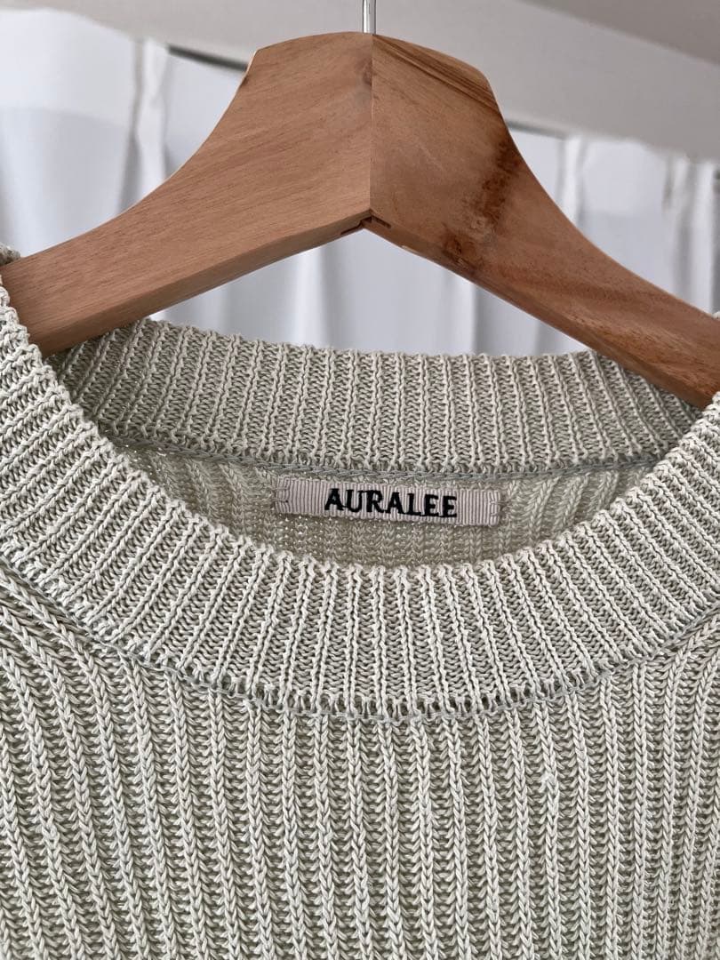 トップス AURALEE HEMP RIB KNIT BIG P/O