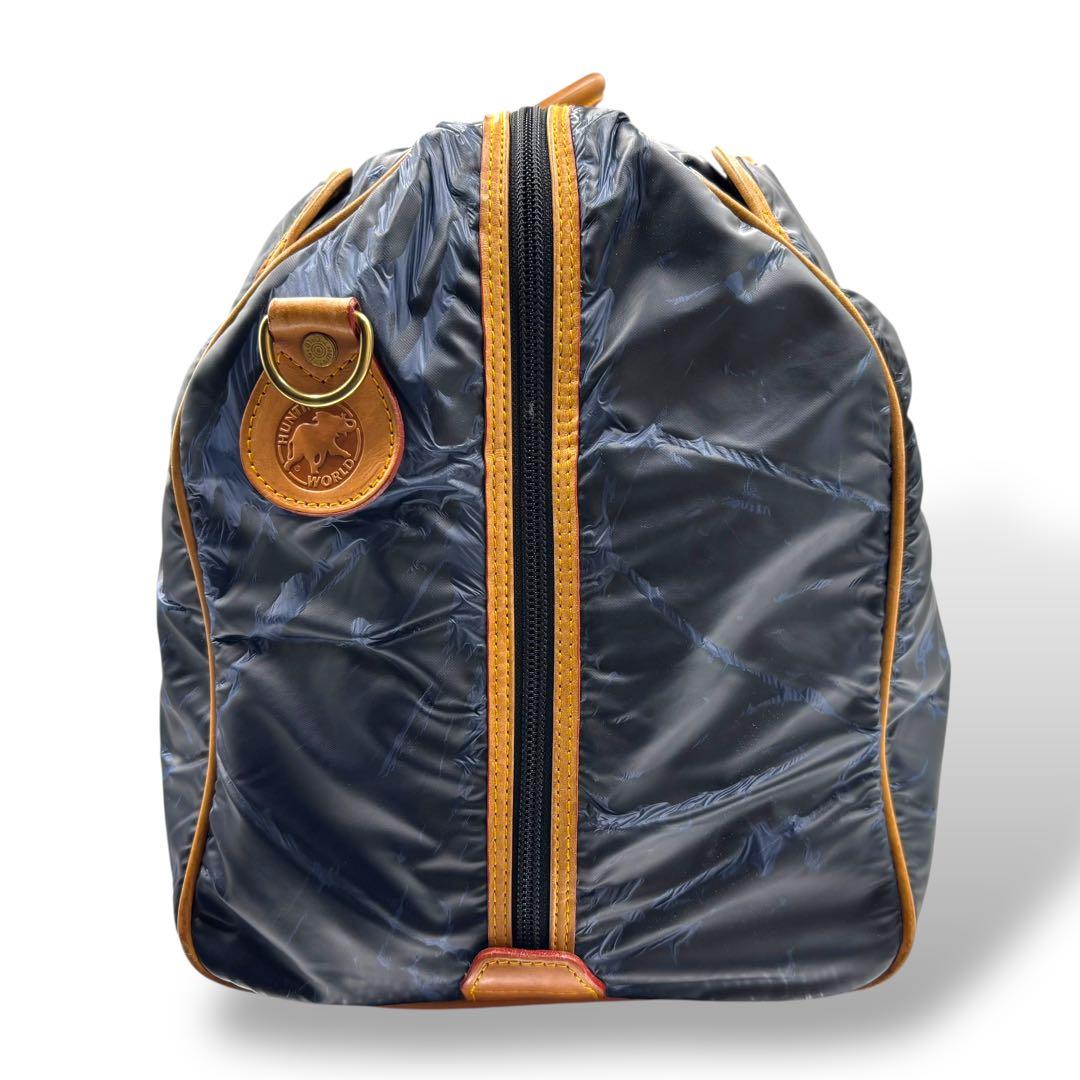 【ヴィンテージ】ハンティングワールド　ボストンバッグ　トラベル　ナイロン　レザー