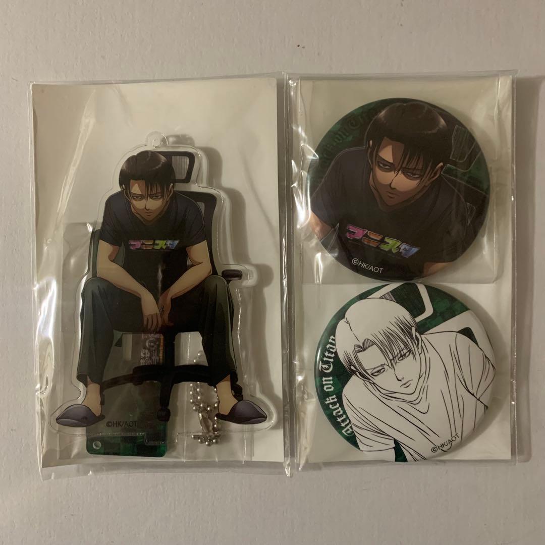 進撃の巨人 アニスタ 浅野恭司 リヴァイ アクスタ 缶バッジ 3点セット