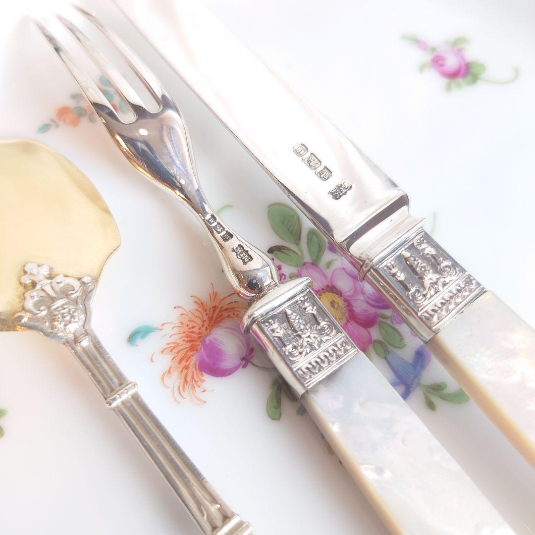 Y様おまとめ　ピュイフォルカ　アイスクリームスプーン　白蝶貝純銀カトラリーセット