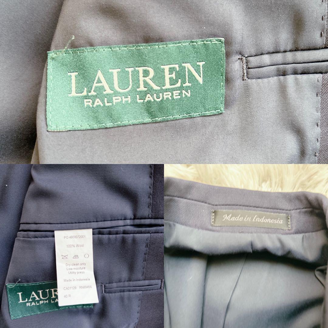 美品 ラルフローレン 紺ブレ 金ボタン テーラードジャケット 40R ネイビー