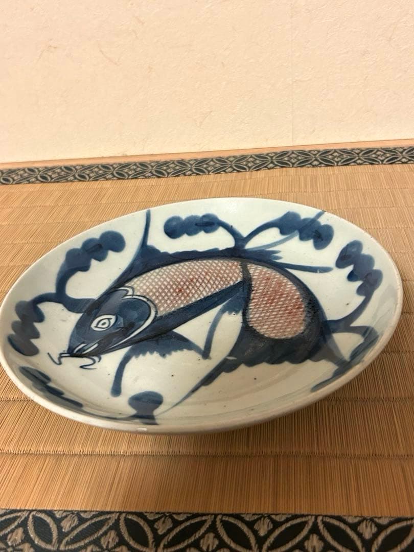 ス*ド様 中国　鯉の図　絵皿　骨董品