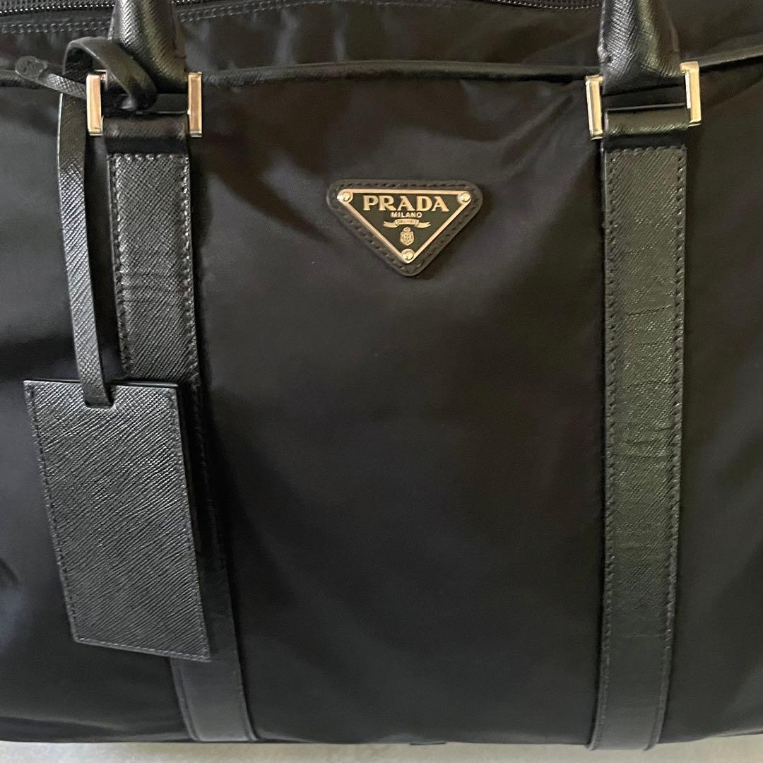 【極美品】PRADA トートバッグ　ボストンバッグ　ナイロン×サフィアーノ　黒