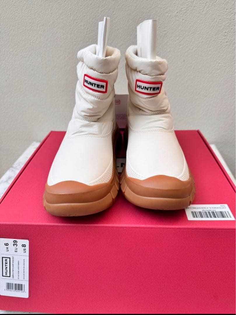 ⭐︎HUNTER ハンター スノーブーツ ホワイト 25cm 冬の足元を明るく