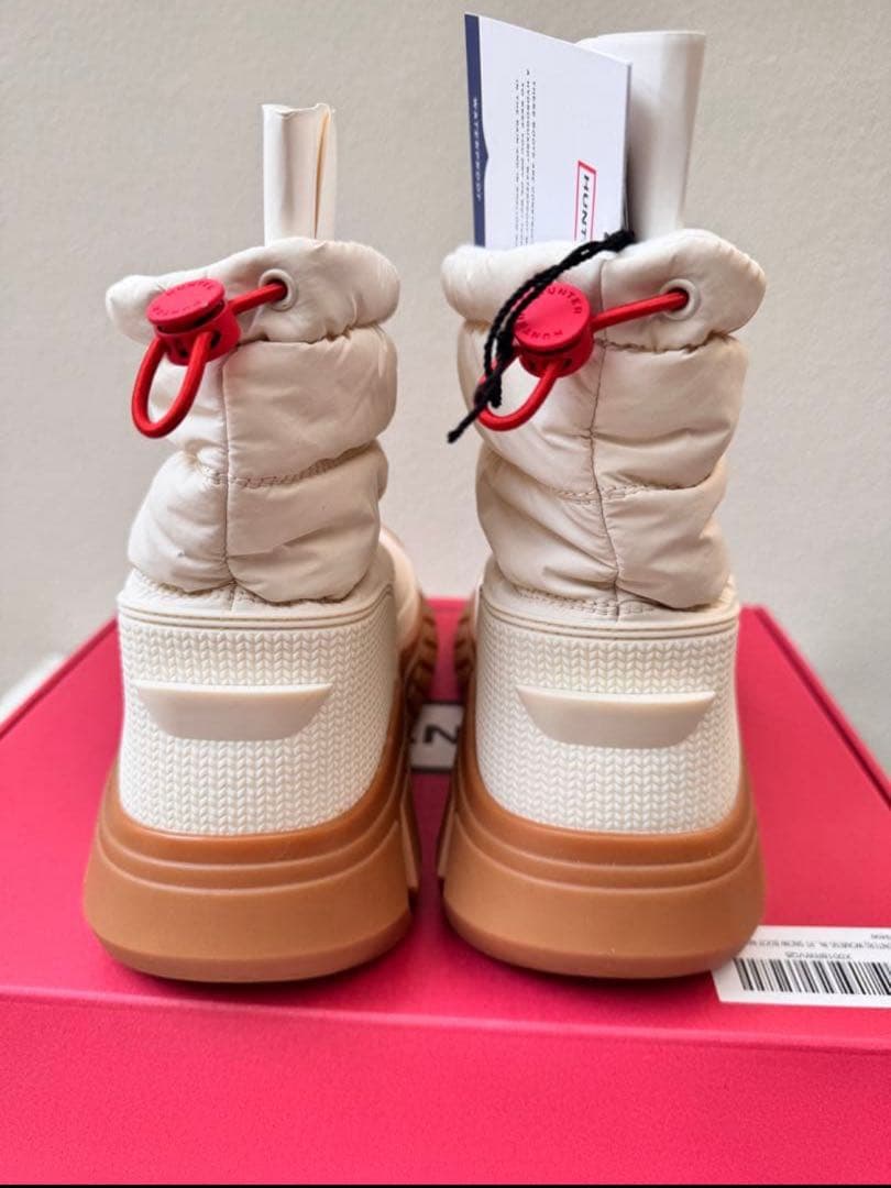 ⭐︎HUNTER ハンター スノーブーツ ホワイト 25cm 冬の足元を明るく