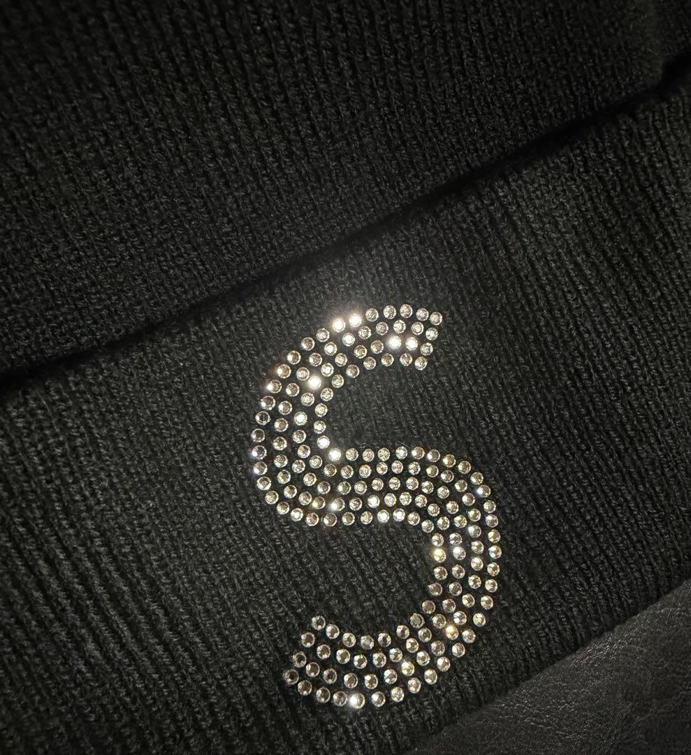 y*様 supreme Swarovski NEW ERA コラボ 黒 ビーニー