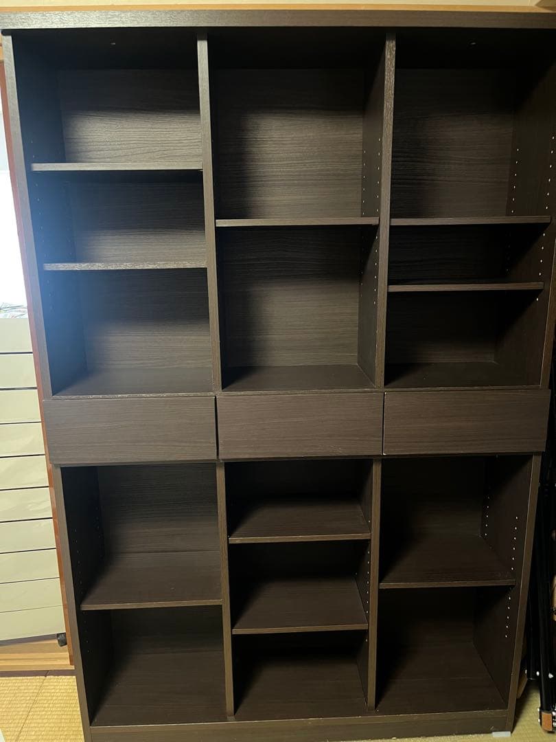 ダークブラウンオープンシェルフ ニトリ　本棚　書棚　大容量　10/31まで
