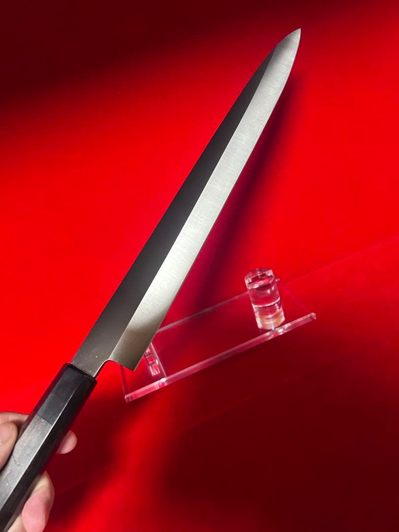 包丁　柳刃　尺　鏡面仕上げ＋裏磨き　切味抜群　箱付　未使用品