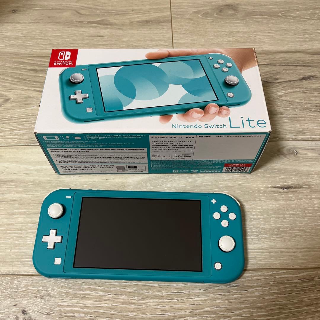 Nintendo Switch LITE ターコイズ 本体 充電器、箱付き