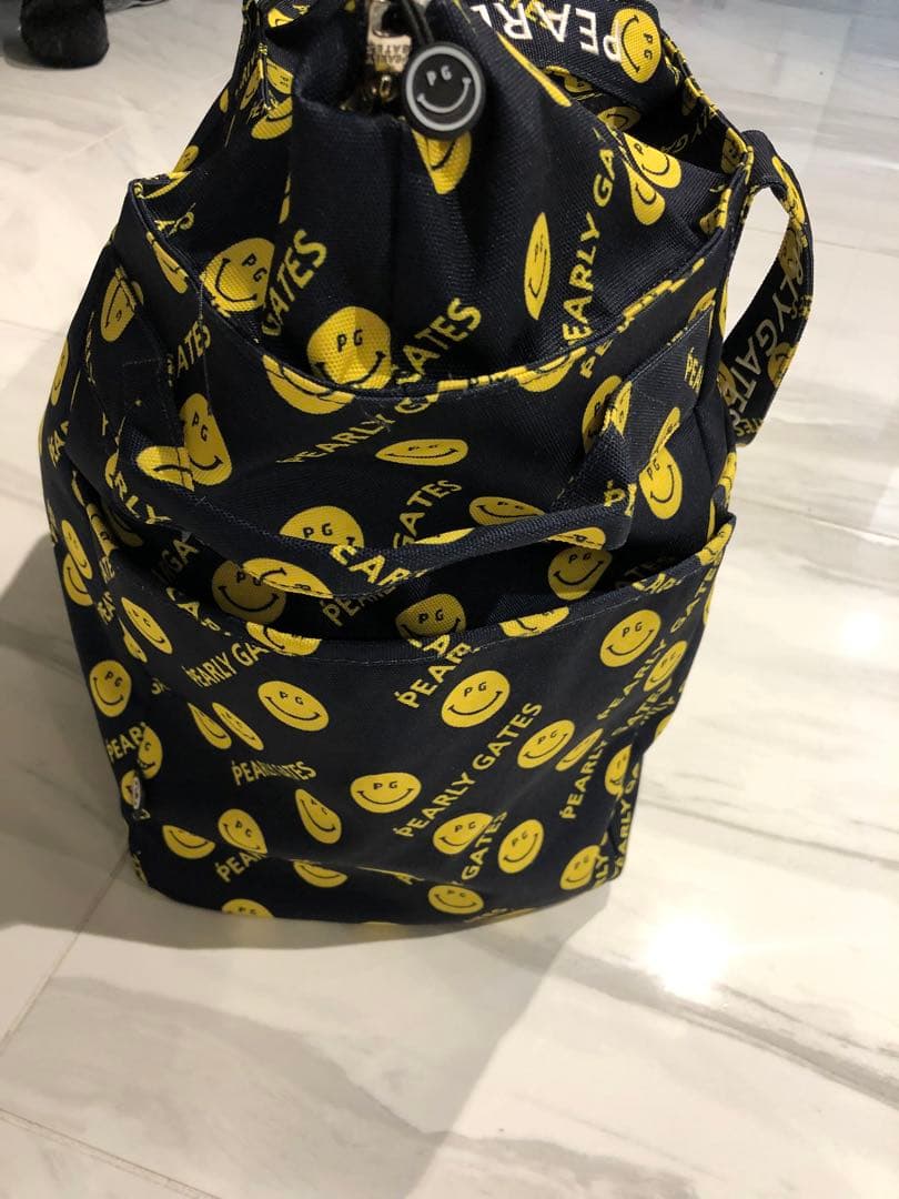 【未使用】パーリーゲイツ　ニコちゃん　総柄　ボストンバック　希少　ゴルフ　PG