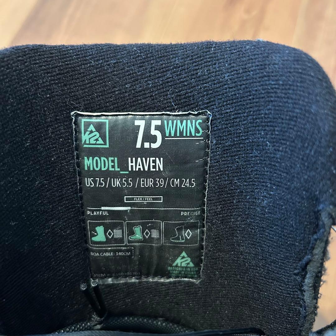 K2 女性用 スノーボードブーツ 24.5cm ブラック　boa