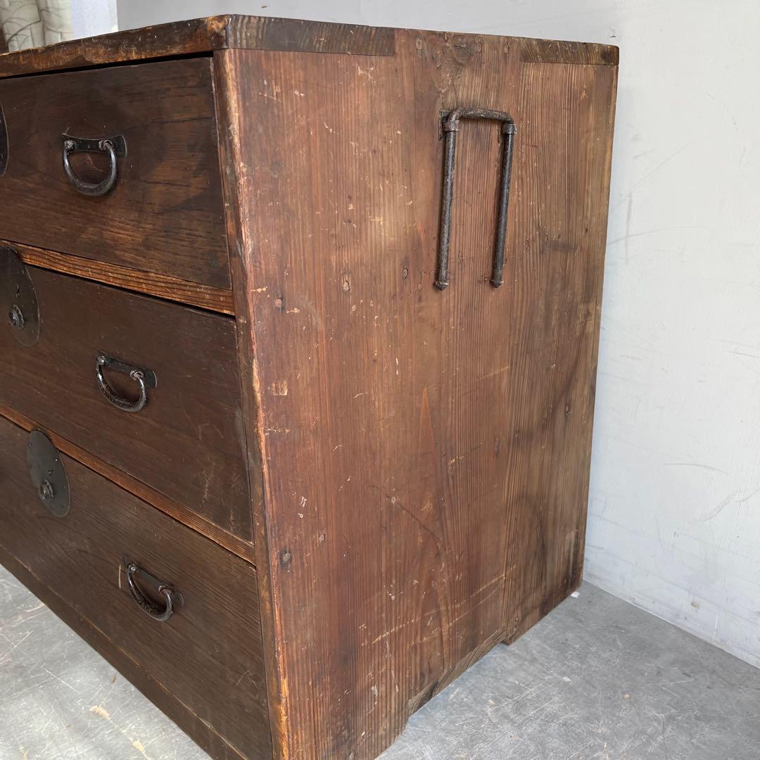 アンティーク チェスト 箪笥 テレビ台 無垢材 シャビー 昭和レトロ