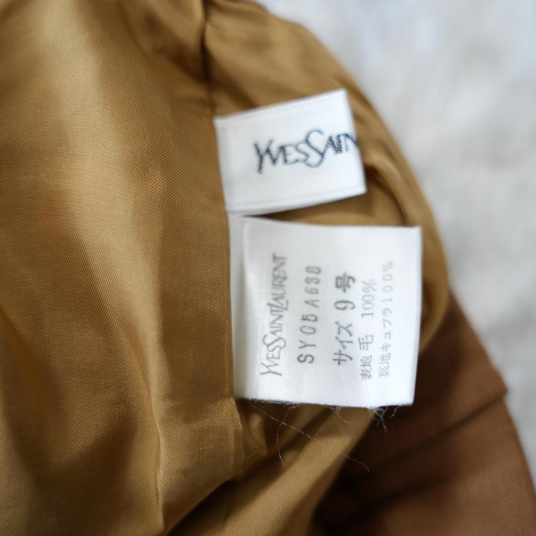 【極美品】Yves Saint Laurent　ウールイージーパンツ　キャメル