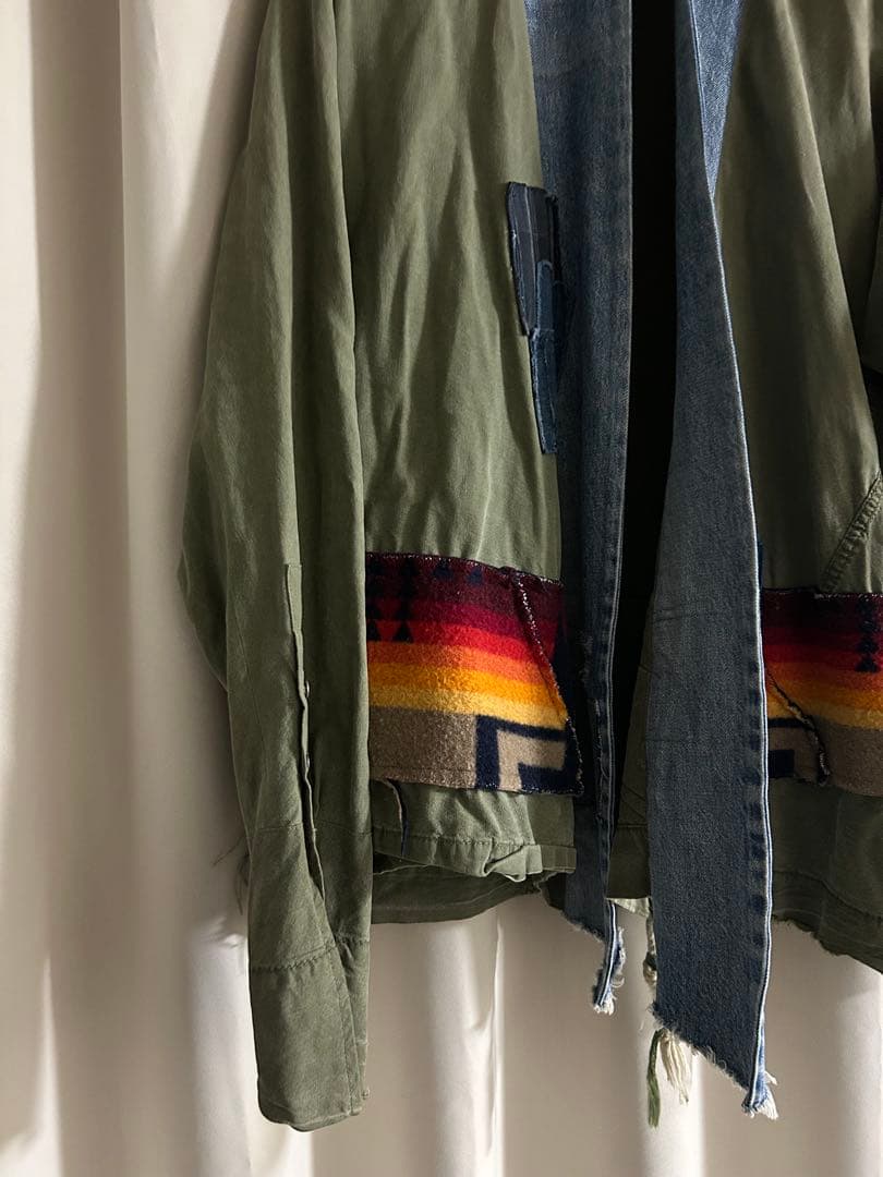 【最終値下】GREG LAUREN 再構築 デニム切替 キモノジャケット 3