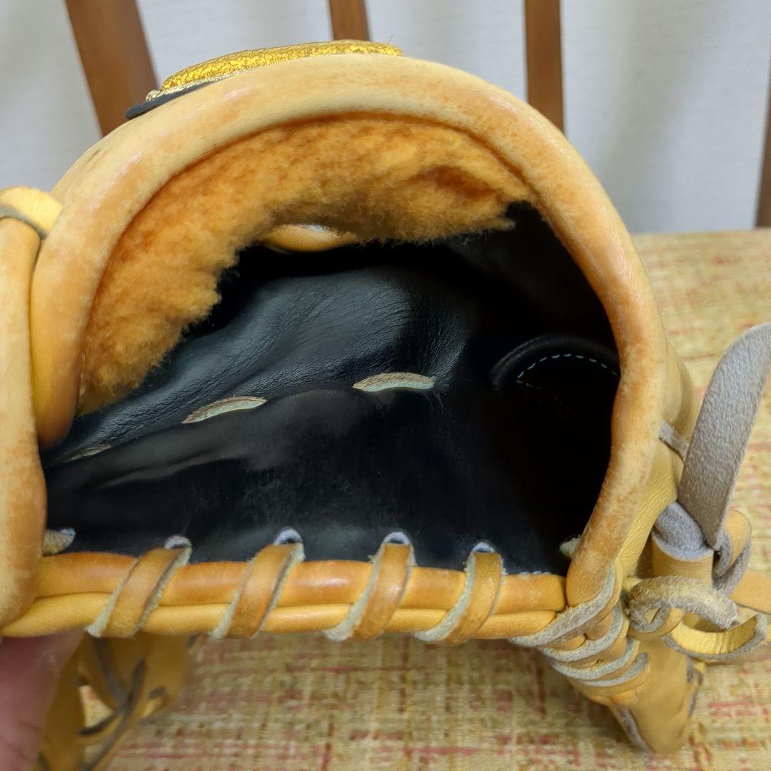 HAGA JAPAN 内野用 ミズノプロ 硬式用グローブ イエロー