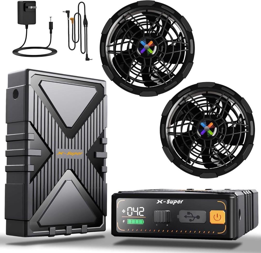 42V超高出力 無段階風量調節 ファンバッテリーセット 作業服用 熱中症対策