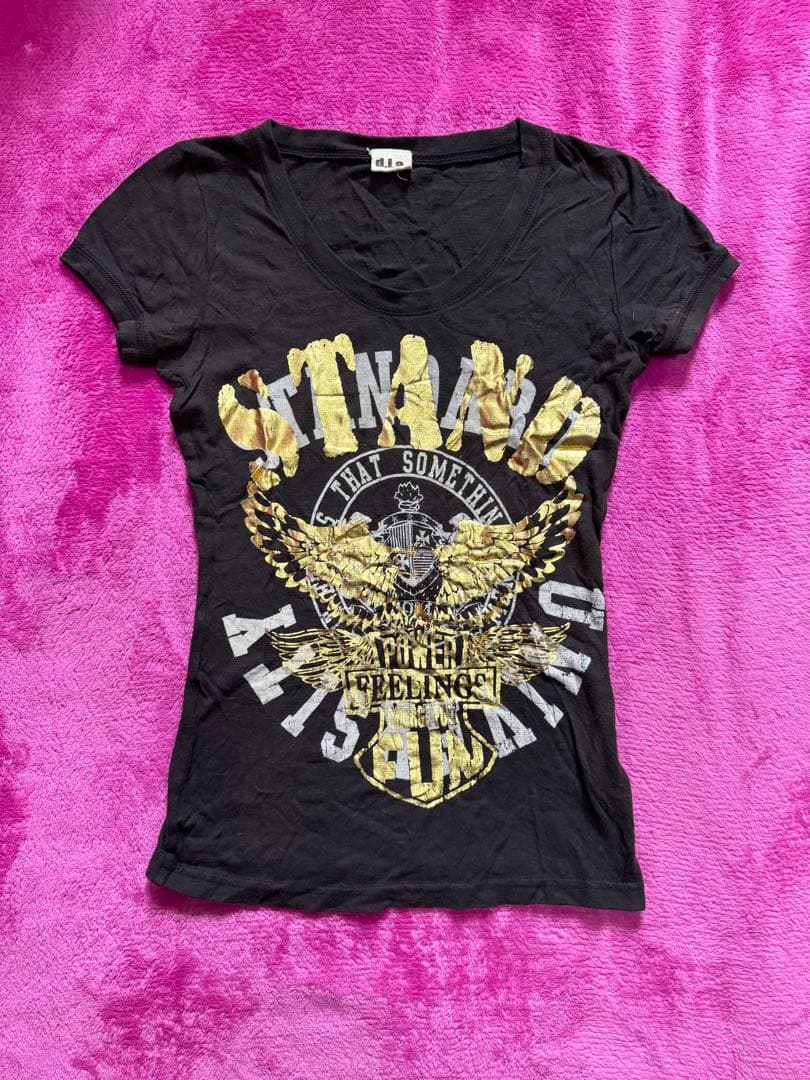 d.i.a VネックTシャツ 黒