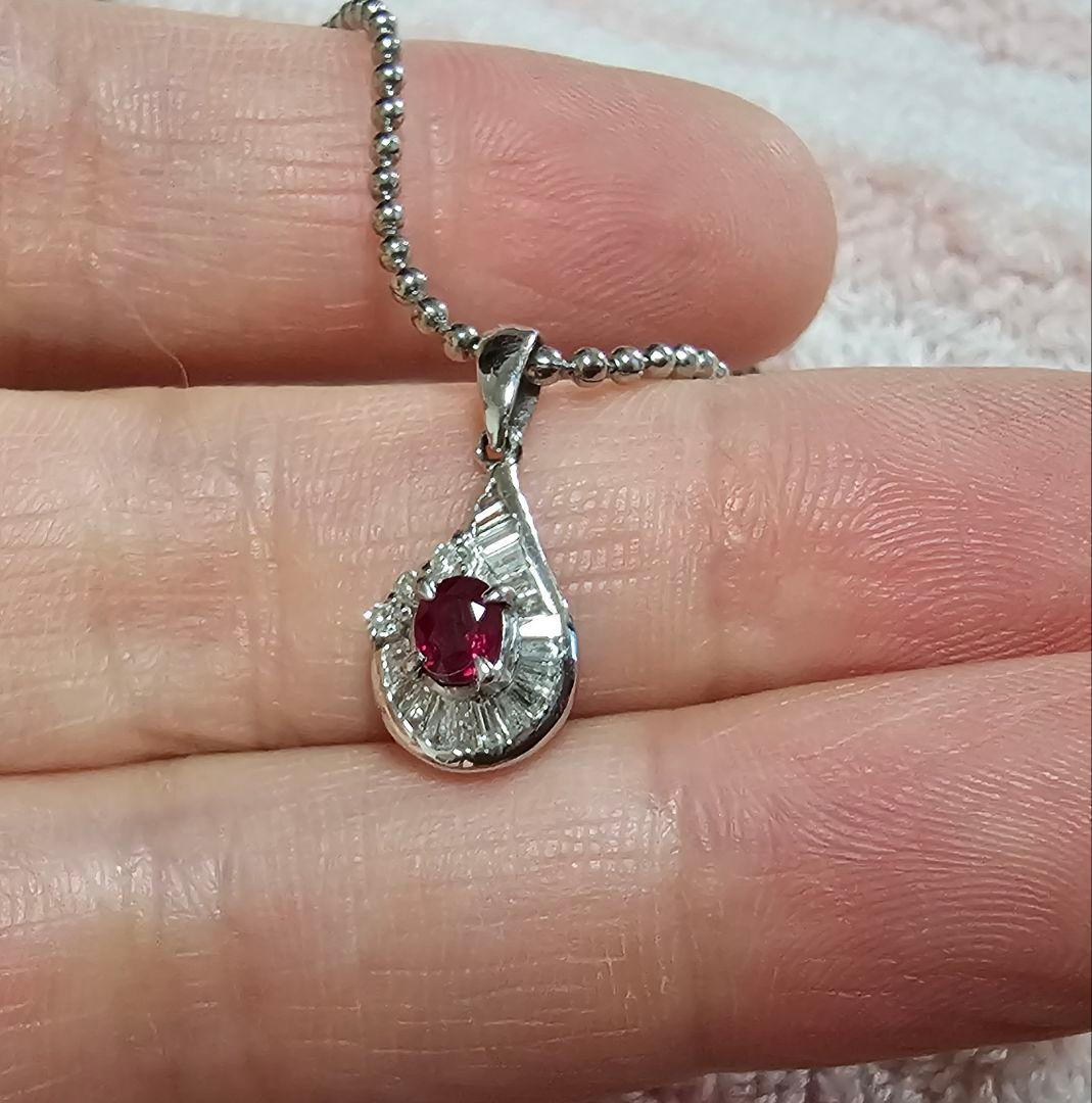 【KEIKO】ルビー0.3ct ダイヤ0.14ct PT900 ペンダント