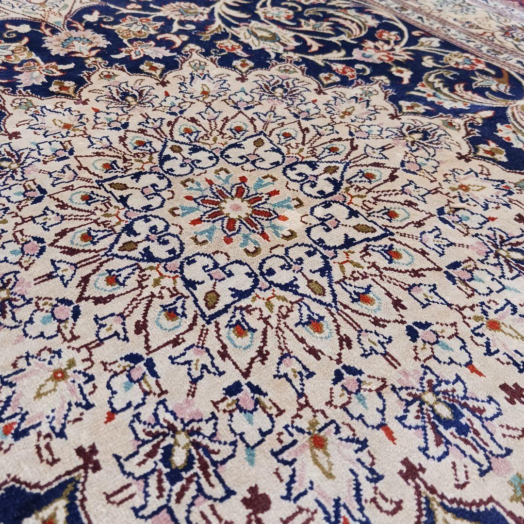 専用 Y3251 高級ペルシャ絨毯 クム産 工房サイン シルク 手織り