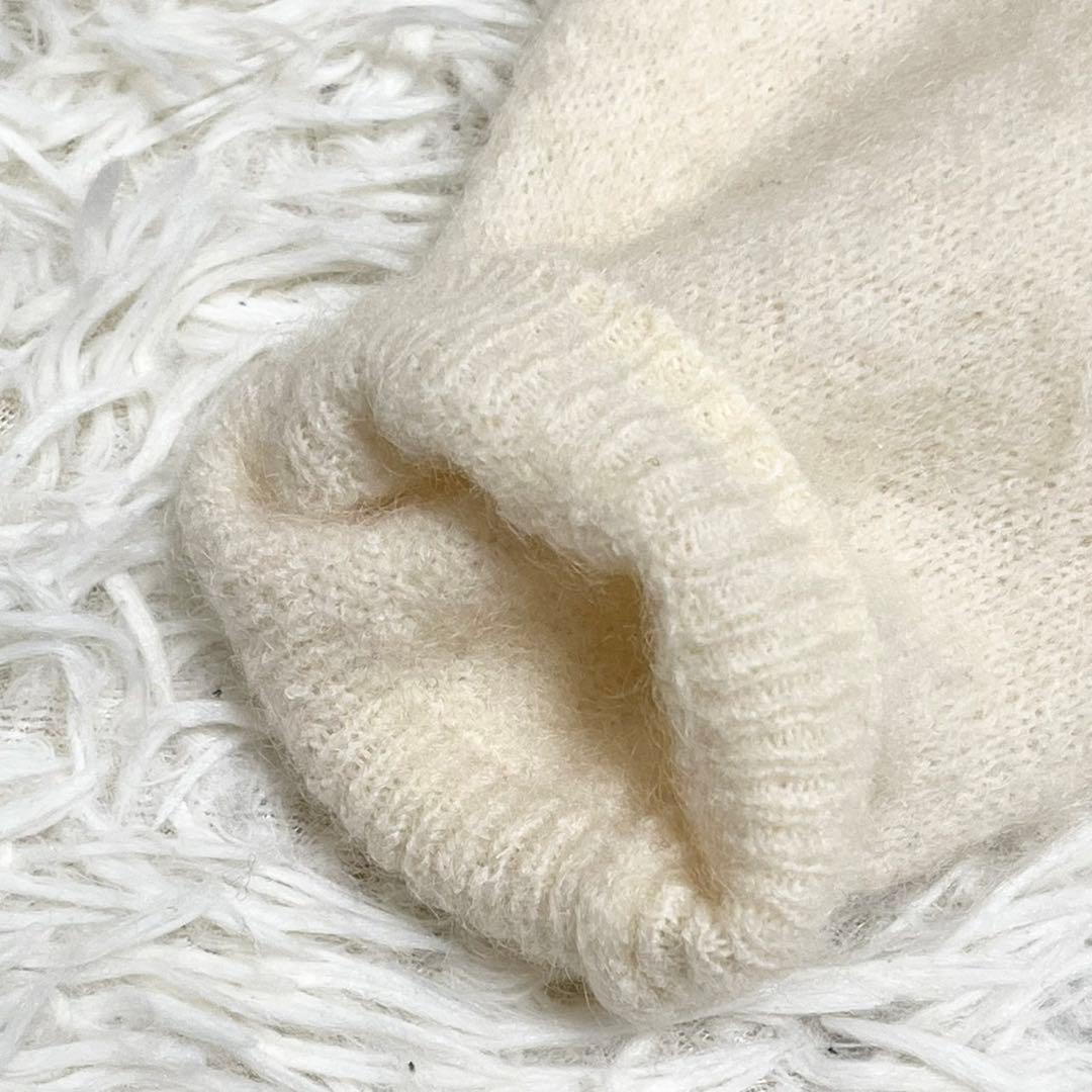 ルルウィルビー モヘア ショート丈 カーディガン ビジューボタン ふわふわ