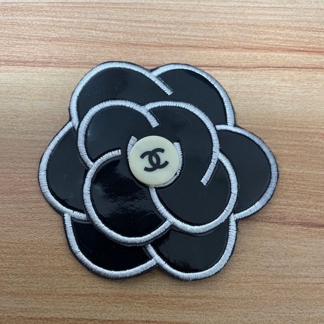 シャネル☆カメリアブローチ ココマーク ロゴ　コサージュ ヴィンテージ　黒