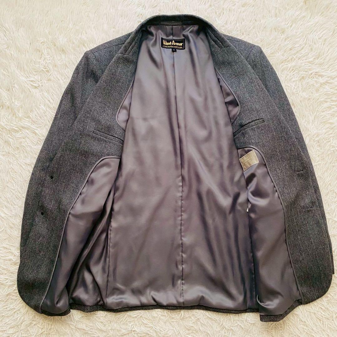 ウインドアーマー●極美品●最上級カシミヤ100% ヘリンボーンジャケット 3L