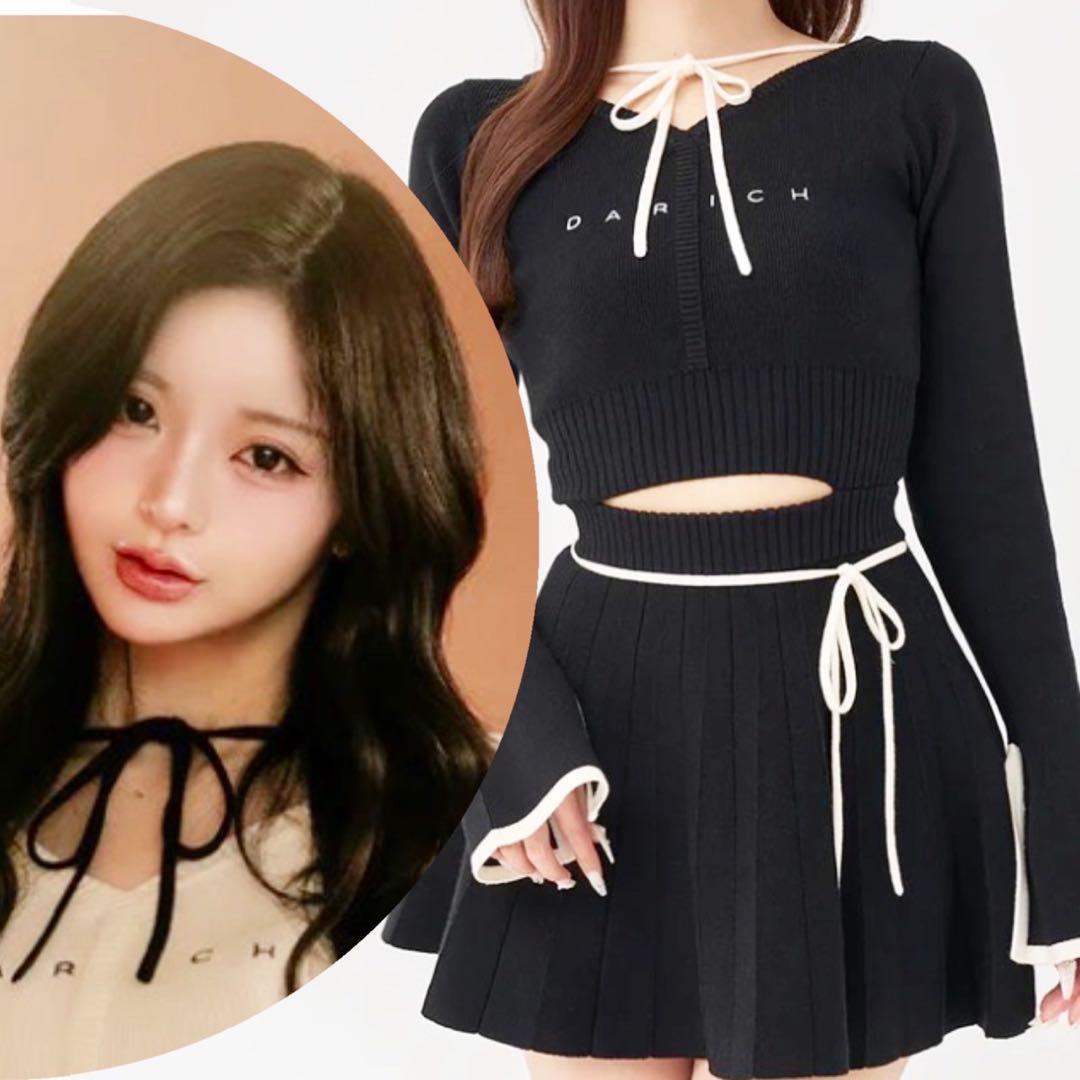 新品未開封　ダーリッチ　ニットミニワンピース　FREE ブラック