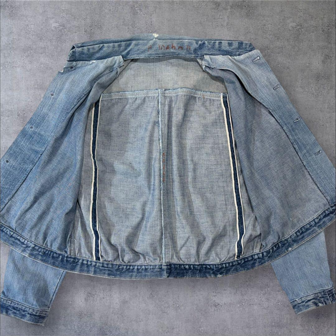 70s リメイクデニムジャケット リーバイス生地 ボタン裏2 & 6 M相当