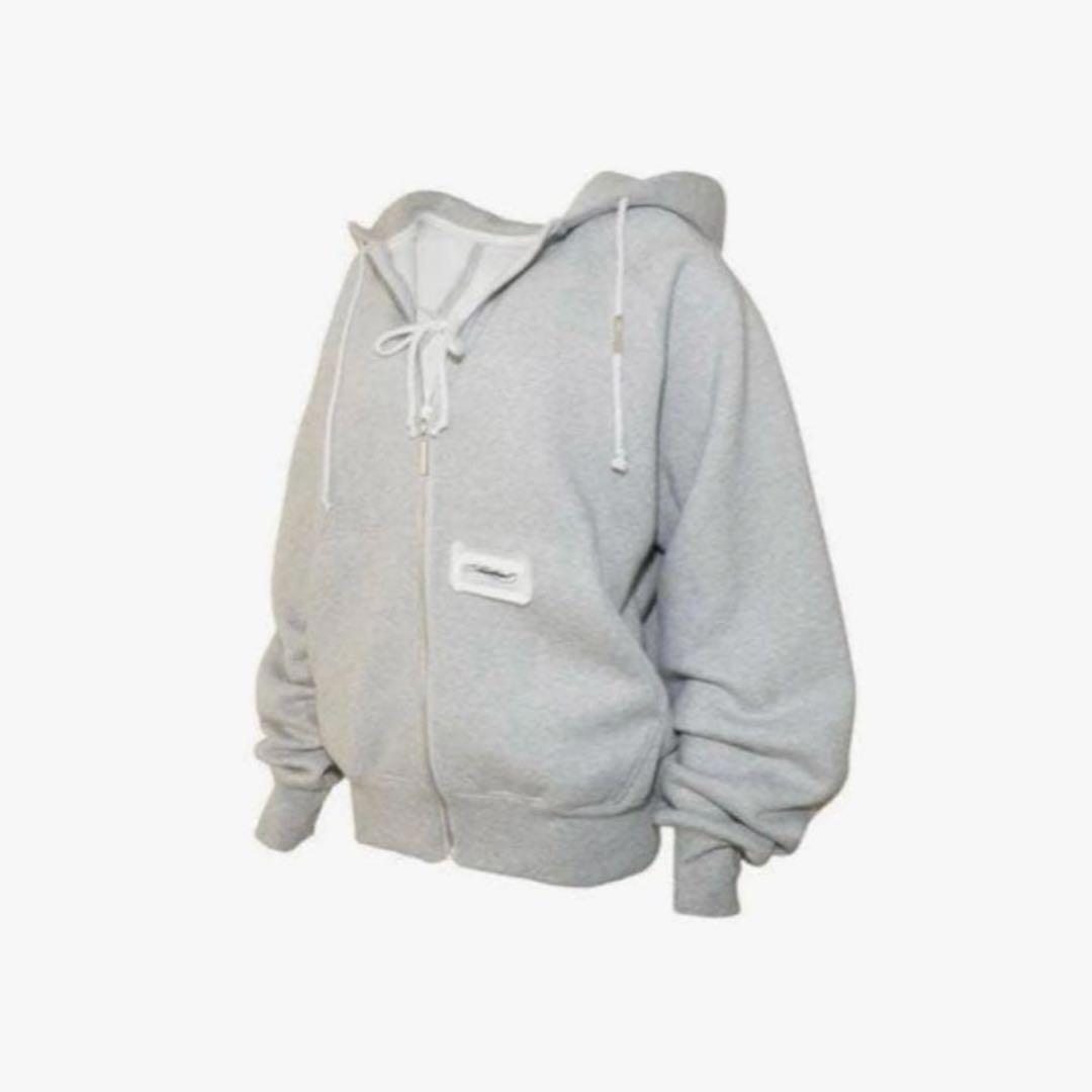 トップス theredthread S fleece zip up hoodie gray