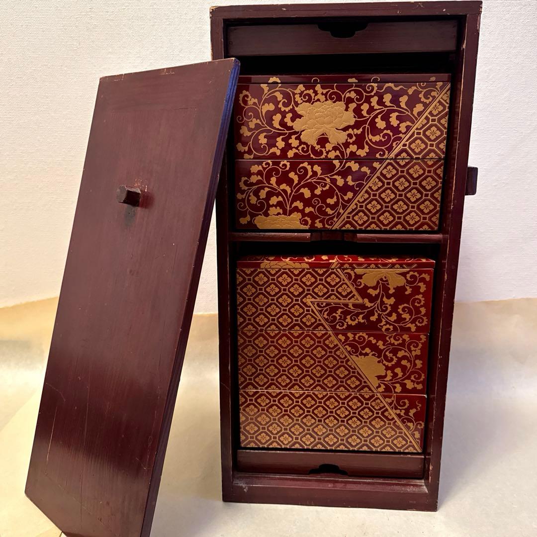 natsu様ご購入ご検討用出品 ◆塗り重箱　ニ段/三段　蒔絵あしらい◆