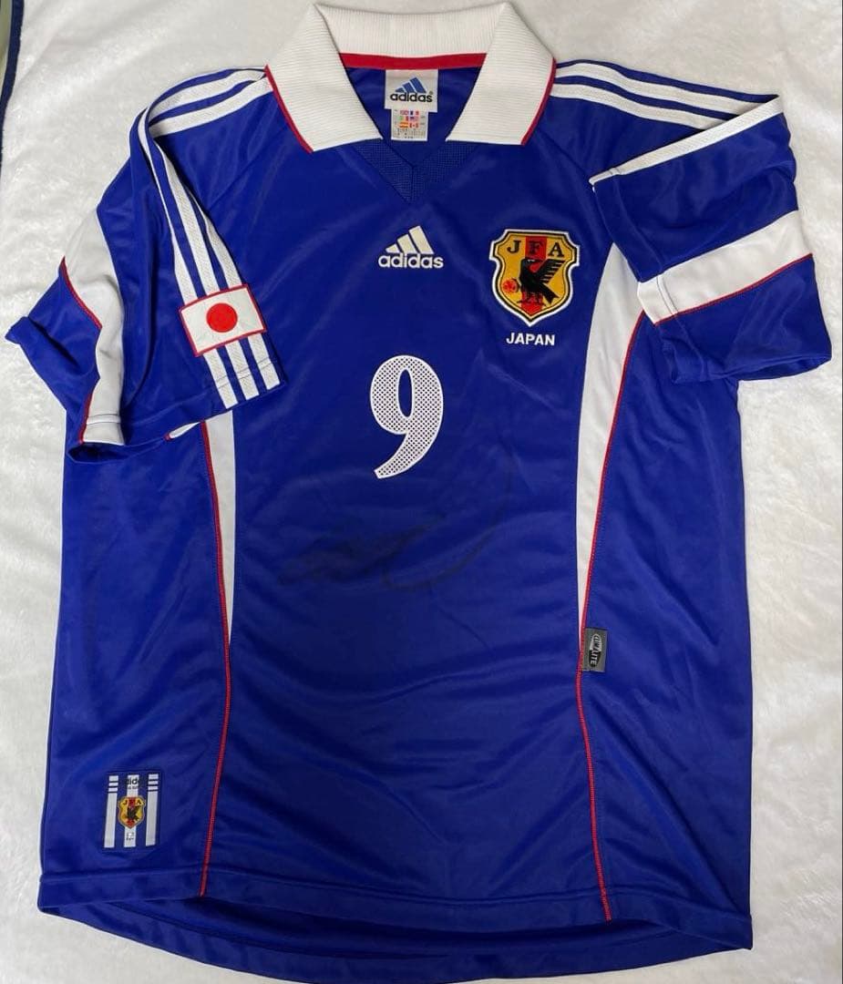 サッカー日本代表　【サイン入り】 9中山雅史選手ユニフォームLサイズ