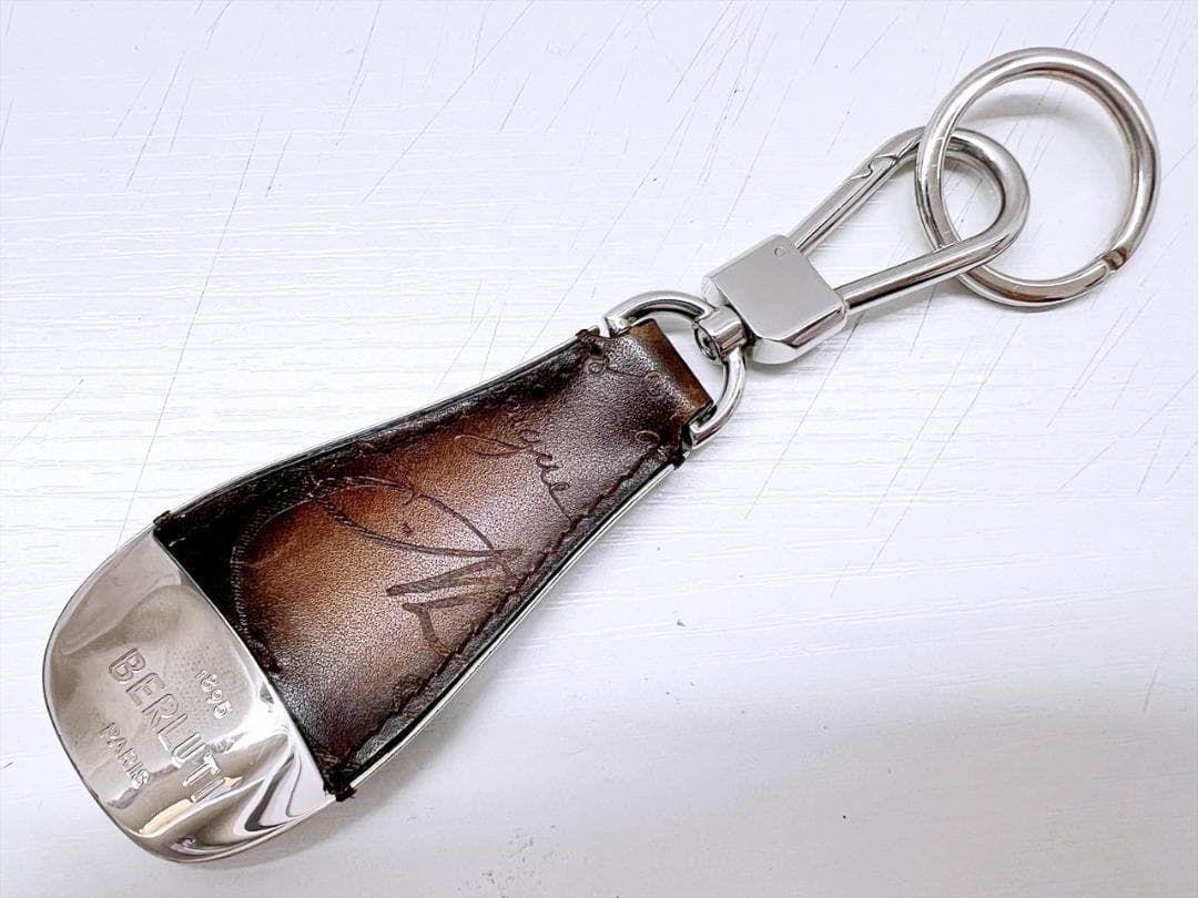 美品　ベルルッティ　スクリットレザー　シューホーン　キーホルダー