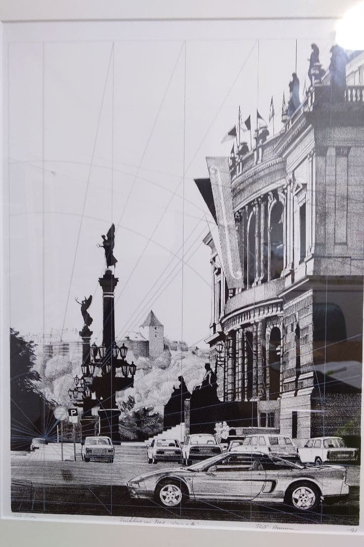 小沢隆一郎　リトグラフ　ＨＯＮＤＡ ＮＳＸ人気の第７作「プラハの春」成約時記念品