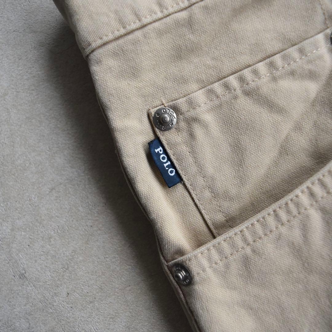 90s ラルフローレン ポロチノ5ポケット コットンパンツ ベージュW32L30