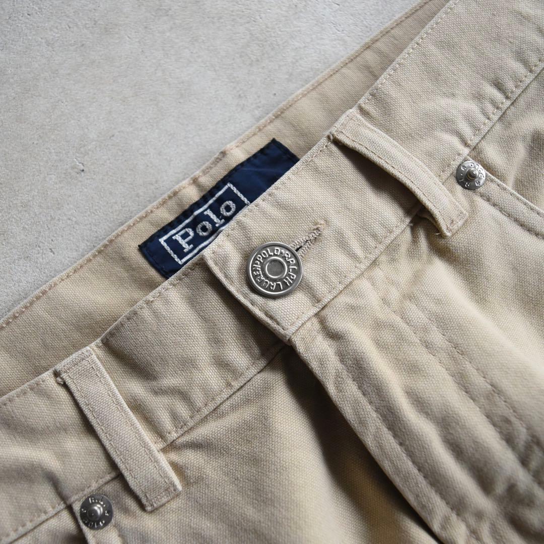 90s ラルフローレン ポロチノ5ポケット コットンパンツ ベージュW32L30