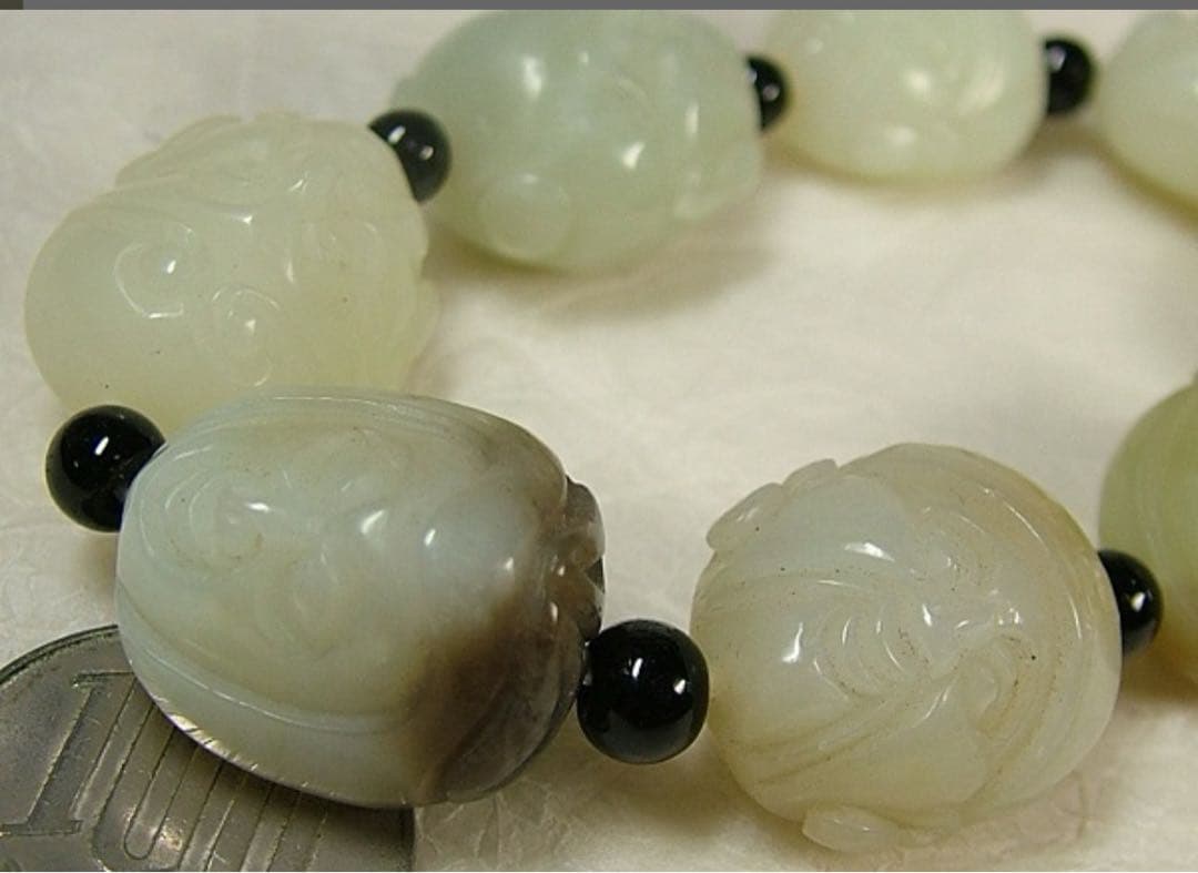 和田白玉（ホータンはくぎょく）羅漢ブレスレット