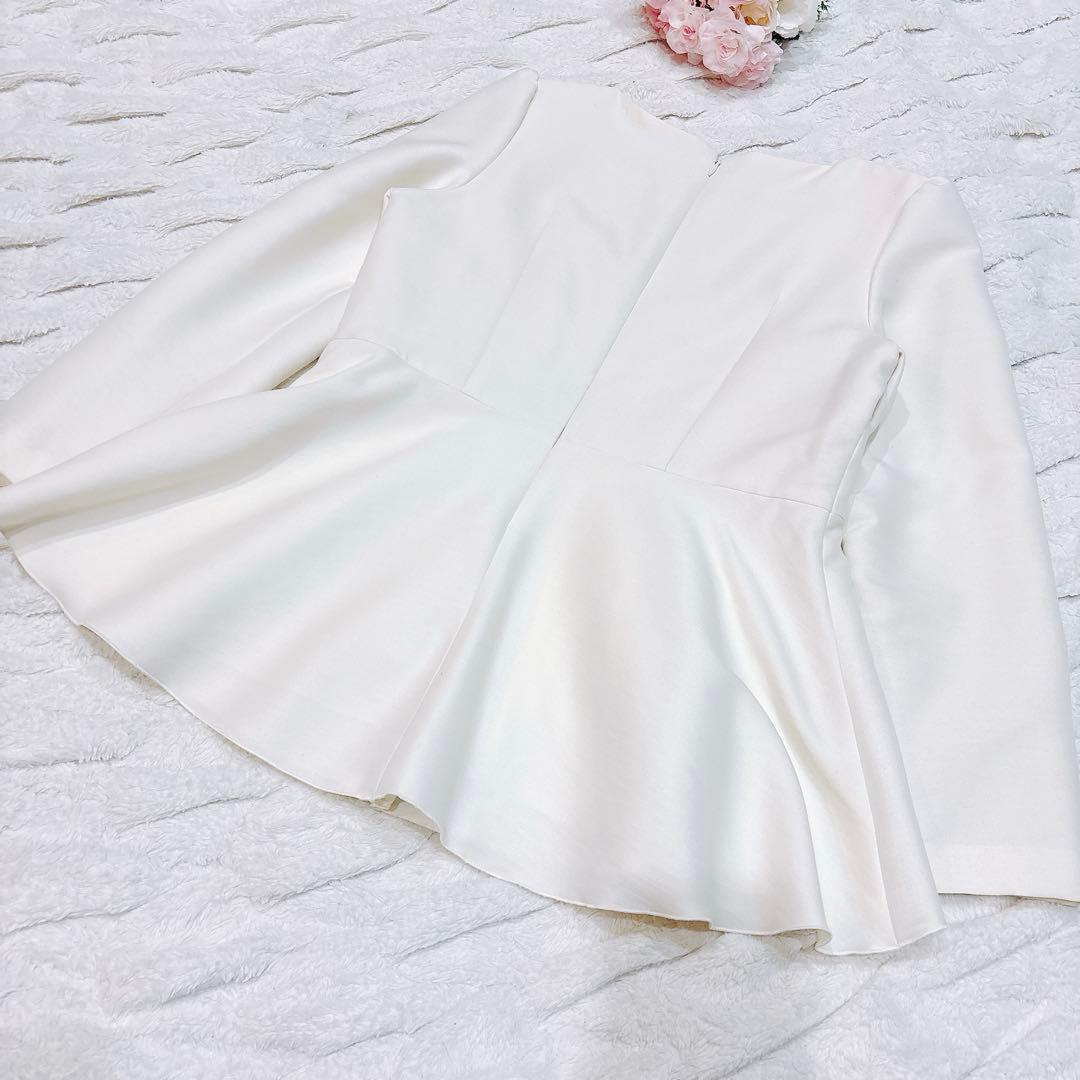 【新品タグ付】ANAYIアナイ　ダブルクロスペプラム ブラウス 白38