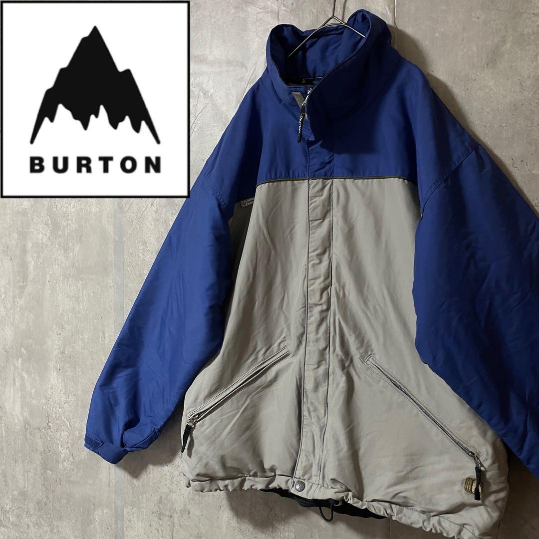 Burtonバートンスキーウェアスノーボードジャケット青ブルー灰色グレー中綿希少