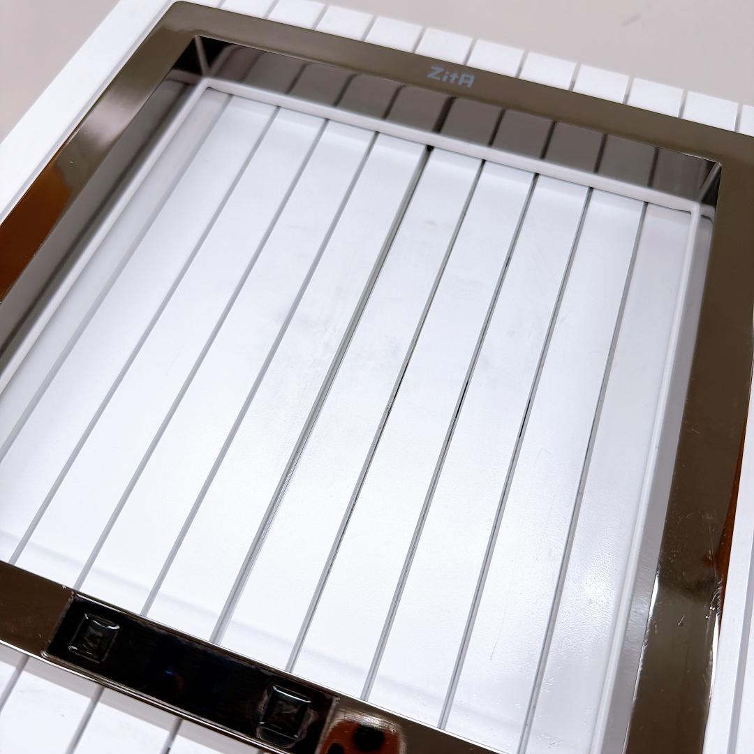 【良品】ZitA SQUARE 45L／ホワイト　自動開閉ごみ箱