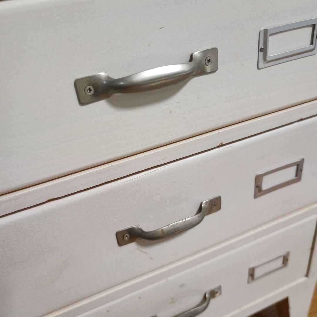 レトロ 6段チェスト キャビネット 北欧 ナチュラル モダン 白 アンティーク風